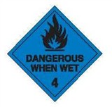 DANGEROUS WHEN WET 4 LABELS PK10 BLK