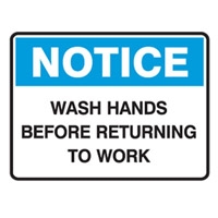 NOTICE WASH HANDS BEFORE..450X300 POLY