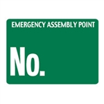 EMERGENCY ASSEMBLY POINT.. 450X600 POLY