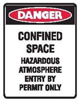 CONFINED SPACE HAZARDOUS.. 450X300 POLY