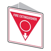 DBL SIDED FIRE SIGN FIRE EXT RED