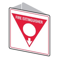 DBL SIDED FIRE SIGN FIRE EXT WHT