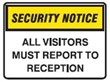SECURITY SIGN ALL VISITORS..250X180 SS