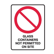 B.SITE SIGN GLASS CONTAIN.. 600X450 MTL