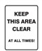 KEEP THIS AREA CLEAR AT ..225X300 POLY