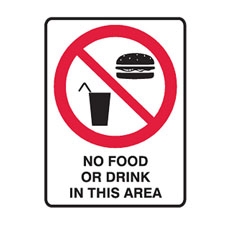 NO FOOD OR DRINK IN THIS.. 300X225 POLY