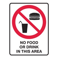 NO NO.0 OR DRINK IN THIS AREA LBLS PK5