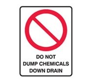 DO NOT DUMP CHEMICALS DOWN..600X450 POLY