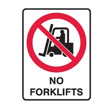 NO FORKLIFTS 450X300 MTL