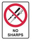 NO SHARPS (MEDICAL) 600X450 MTL