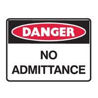 DANGER NO ADMITTANCE 450X300 MTL