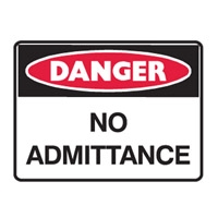 DANGER NO ADMITTANCE 125X90 SS PK5