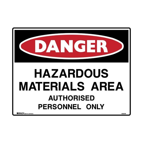 HAZARDOUS MATERIALS AREA.. 300X225 MTL