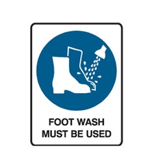 FOOT WASH MUST BE USED 450X300 MTL