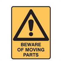 BEWARE OF MOVING PARTS 250X180 SS