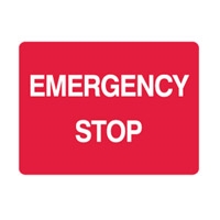 EMERGENCY STOP 250X180 POLY