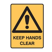 KEEP HANDS CLEAR 600X450 POLY