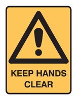 KEEP HANDS CLEAR 450X300 POLY