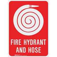 FIRE SIGN FIRE HYDRANT & HOSE REEL MTL