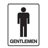 DOOR SIGN GENTLEMEN 300X450 POLY