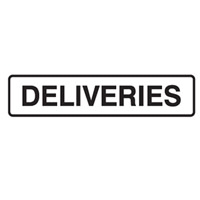 DOOR SIGN DELIVERIES 200X45 SS PK5