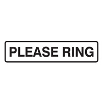 DOOR SIGN PLEASE RING 200X45 SS PK5