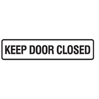 DOOR SIGN KEEP DOOR CLOSED 200X45 SS PK5