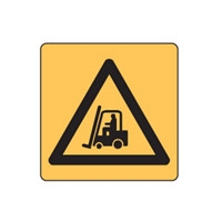 WARNING FOKLIFTS SYMBOL 100X100 SS