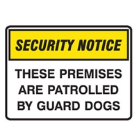 SECURITY SIGN THESE PREMIS..450X300 POLY