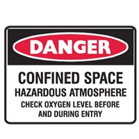 CONFINED SPACE HAZARDOUS.. 300X225 POLY