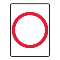 BLANK SAFETY SIGN RED CIRCLE 450X600 POL