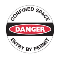 FLOOR SIGN DANGER CONFINED SPACE ENTRY..