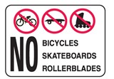 NO BICYCLES SKATEBOARDS