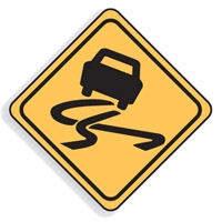 REG TRAFFIC SIGN SLIPPERY WHEN WET SYM