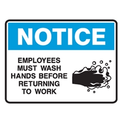 NOTICE EMPLOYEES MUST WASH HANDS