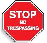 MULTI-WORD STOP SIGN STOP NO TRESPAS..