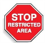 MULTI-WORD STOP SIGN STOP RESTRICTED..