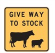 STOCK CROSS.SIGN GIVE WAY TO STOCK REF A