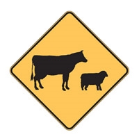 STOCK CROSSING SIGN LIVE STOCK SYMBOL