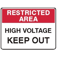 RESTR AREA HIGH VOLTAGE.. 300X225 POLY