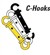 WARNING CHAIN C HOOKS WHITE 6 PAIRS