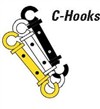 WARNING CHAIN C HOOKS BLACK 6 PAIRS