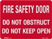 Fire Safety Door H225xW300mm Polypropylene Sign