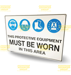 Mandatory Sign - This Protective Equipment Must Be Worn In This Area. 900x600 FLU