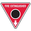 FIRE MARKER FIRE EXT 350MM TRI BLK SS