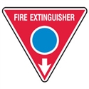 FIRE MARKER FIRE EXT 350MM TRI BLU SS