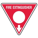 FIRE MARKER FIRE EXT 350MM TRI WHT SS