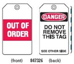EQUIP SERV TAGS OUT OF ORDER PK5
