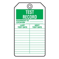 EQUIP SERV TAGS TEST RECORD PK5
