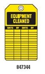 EQUIP SERV TAGS EQUIPMENT CLEANED PK5